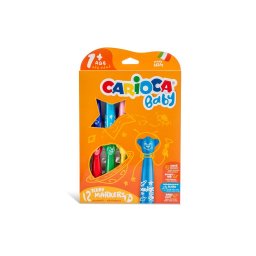 Carioca super lavabila, 12 culori/cutie, CARIOCA Baby Teddy 1+