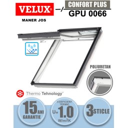 Fereastra mansarda VELUX GPU 0066, dubla deschidere, poliuretan, 3 sticle