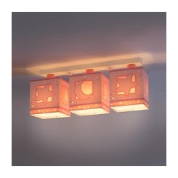 Dalber 63233NS - Plafonieră copii MOON LIGHT 3xE27/60W/230V roz