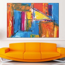 Tablou Canvas Abstract Bucurie de Culori CTB53 (Dimensiune LxH: 75x50cm)