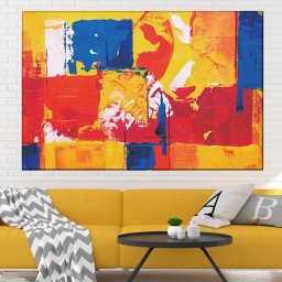 Tablou Canvas Abstract Bucurie de Culori CTB51 (Dimensiune LxH: 150x100cm)
