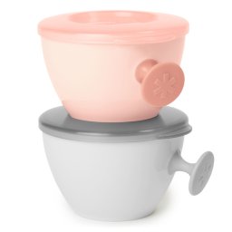 Set 2 boluri ergonomice - Soft gri + coral