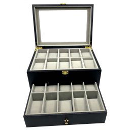 Cutie 20 Ceasuri Lux Black Wood
