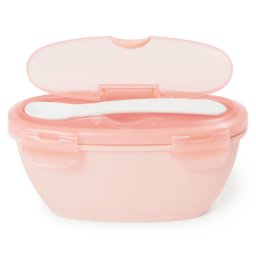 Set de calatorie pentru hranire (bol + lingurita) - Soft coral