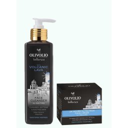 Set crema de fata ultra hidratanta 24h si gel de curatare ten, cu cenusa vulcanica