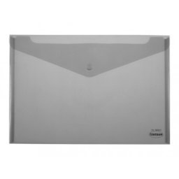 Mapa plastic A4 cu buton, gri semitransparent, Centrum