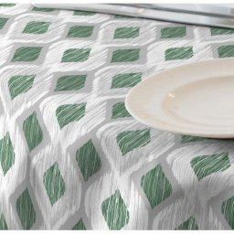 Fata de masa impermeabila Casa de bumbac, Raute, diametru 140 cm, verde