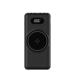 Baterie externa, powerbank cu incarcare Wireless Fast Charge, cabluri triple incorporate, 20000mAh
