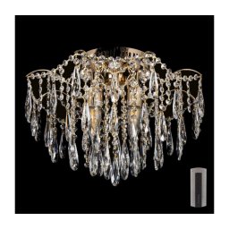 LED Plafonieră cristal 4xE27/60W/230V + 4xLED/3W