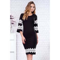Rochie neagra cu motive traditionale - Rodica 2