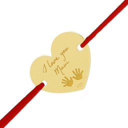 Martisor Bratara Argint 925 Placat Aur 24K Inima Te Iubesc Mama