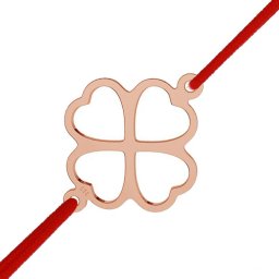 Martisor Bratara Argint 925 Placat Aur Roz 18K Contur Trifoi Norocos