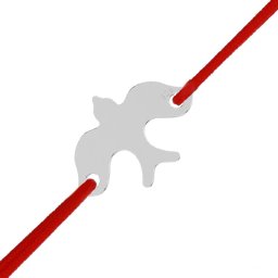 Martisor Bratara Argint 925 Placat Rodiu Alb Pasare in Zbor