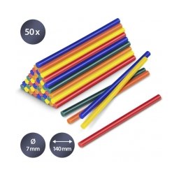 Set batoane colorate de lipici fierbinte Trotec, 50 bucati, Ø 7 mm