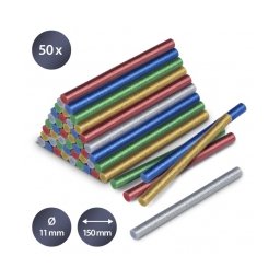 Set batoane cu sclipici de lipici fierbinte Trotec, 50 bucati, Ø 11 mm