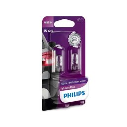 SET 2x Bec auto Philips VISION PLUS WB T10 W2,1x9,5D/6W/12V