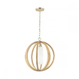Pendul rustic Allier din stejar natur cu 1 bec, D:52 cm, FE-ALLIER-P-S-LW