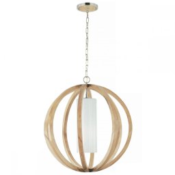 Pendul rustic Allier din stejar natur cu diametrul 66 cm, FE-ALLIER-P-L-LW