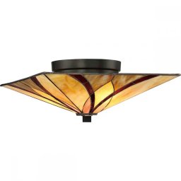 Plafonieră Tiffany Asheville, L:38 cm, 2x60W, QZ-ASHEVILLE-F
