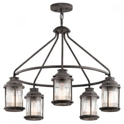 Lustră de exterior Ashland Bay, D:66cm, H:147cm, zinc antic, KL-ASHLANDBAY-5P