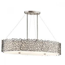 Suspensie dining Silver Coral, L-86cm, 4x100W-E27, ovala, Pewter, KL-SILVER-CORAL-ISLE