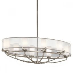 Suspensie dining Saldana, L-91cm, H=41-109cm, argintiu, KL-SALDANA8