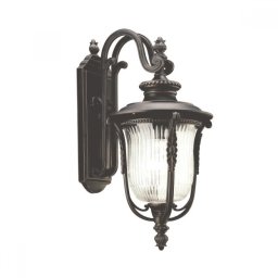 Aplică medie exterior Luverne, bronz/clar, H-46cm, 1x100W-E27, IP44, KL-LUVERNE2-M