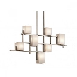 Suspensie dining City Lights, nichel/alb, L:88cm, H:64-142cm, 7xG9, KL-CITY-LIGHTS7B