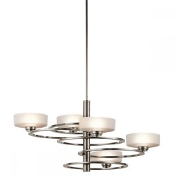 Candelabru dining Kichler Aleeka, argintie, D:72cm, H:55-145cm, KL-ALEEKA5B