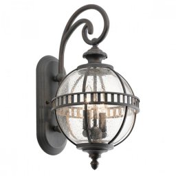 Aplică victoriana Kichler Halleron, bronz Londonderry, H:49cm, 2x60W-E14, KL-HALLERON-2S