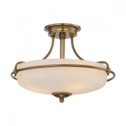 Plafonieră Quoizel Griffin, alamă, D:42cm, H:30cm, 3x60W-E27, QZ-GRIFFIN-SFS-WS