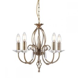 Lustră Aegean AG5-AGED-BRASS, 5xE14, D:48 cm, alamă antichizată