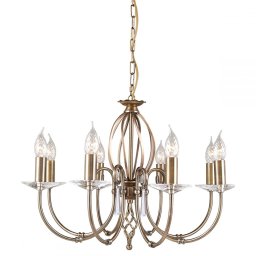 Candelabru Aegean AG8-AGED-BRASS, 8xE14, D:65 cm, alamă antichizată