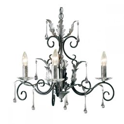 Lustră Amarilli, negru argintiu, D:65 cm, 3 becuri, AML3-BLK-SILVER