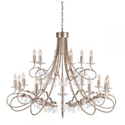 Candelabru CHRISTINA, auriu argintiu, H:584cm, 18 becuri, CRT18-SIL-GOLD