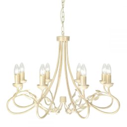 Candelabru OLIVIA, auriu ivoriu, H:147.5cm, 8 becuri, OV8-IVORY-GOLD