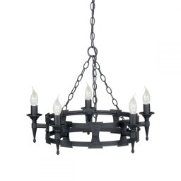 Candelabru Saxon SAX5-BLK, D60cm, H49,5-182cm, 5 becuri E14, metal negru