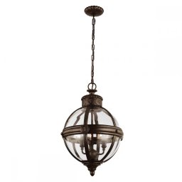 Lustră sferică Adams, 3xE14, D:37,1 cm, bronz, FE-ADAMS-3P-BRZ