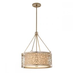 Lustră Arabesque, argintiu patinat, D:58,4 cm, 4 becuri, FE-ARABESQUE4