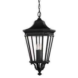 Pendul COTSWOLD Large, negru, H:200cm, IP23, 3 becuri, FE-COTSLN8-L-BK