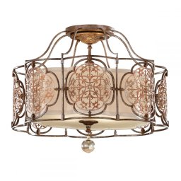 Semi-Plafonieră artistică MARCELLA, bronz, D:54cm, H:44cm, 3 becuri, FE-MARCELLA-SF