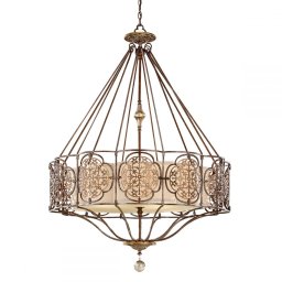 Lustră artistică MARCELLA, bronz, H:124-276cm, 4 becuri, FE-MARCELLA4