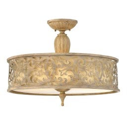 Plafonieră artistică CARABEL Large, champagne, H:38.1cm, 3 becuri, HK-CARABEL-SF-L