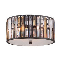 Plafonieră cristal GEMMA, bronz, H:23.5cm, 3 becuri, HK-GEMMA-F-VBZ
