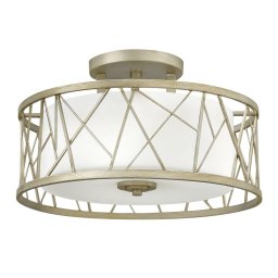 Semi-Plafonieră cu design organic NEST, auriu argintiu, H:29.2cm, 3 becuri, HK-NEST-SF-SL