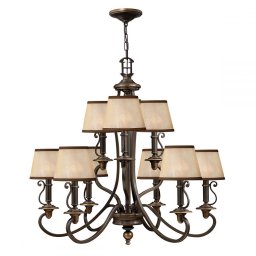 Candelabru casa scării PLYMOUTH, bronz, H:90.5-395.3cm, 9 becuri, HK-PLYMOUTH9