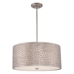 Pendul Confetti QZ-CONFETTI-P-L, 4xE27, D40,6 cm, metal argintiu antichizat