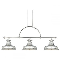 Suspensie EMERY, argintiu, H:198.4cm, 3 becuri, QZ-EMERY3P-IS