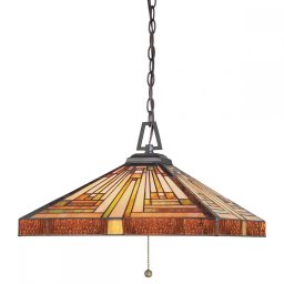 Lustră Tiffany STEPHEN, bronz, H:38-182cm, 3xE27, QZ-STEPHEN-3P
