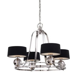 Candelabru Uptown Gotham, argintiu, D:77,5 cm, H:66-188 cm, 4x3,5W G9 LED, QZ-GOTHAM4